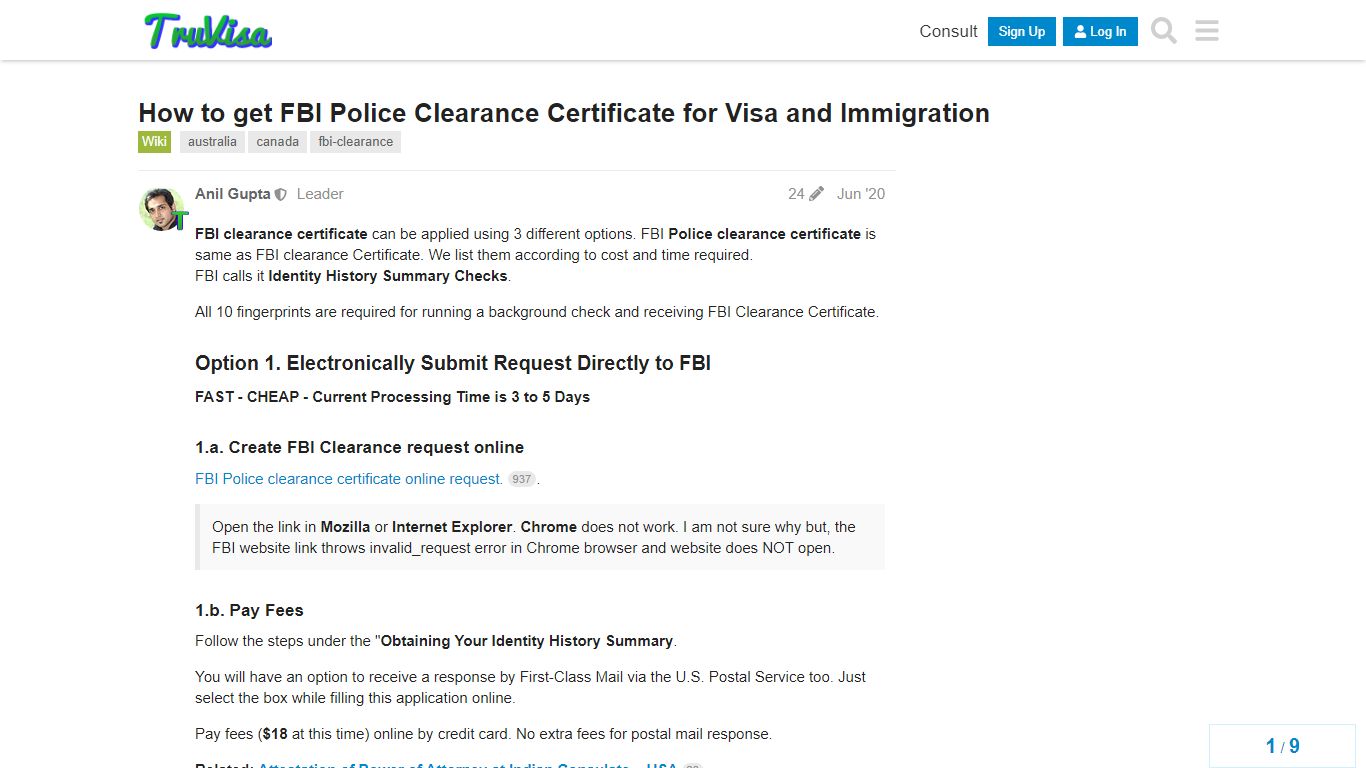 How to get FBI Police Clearance Certificate for Visa and Immigration